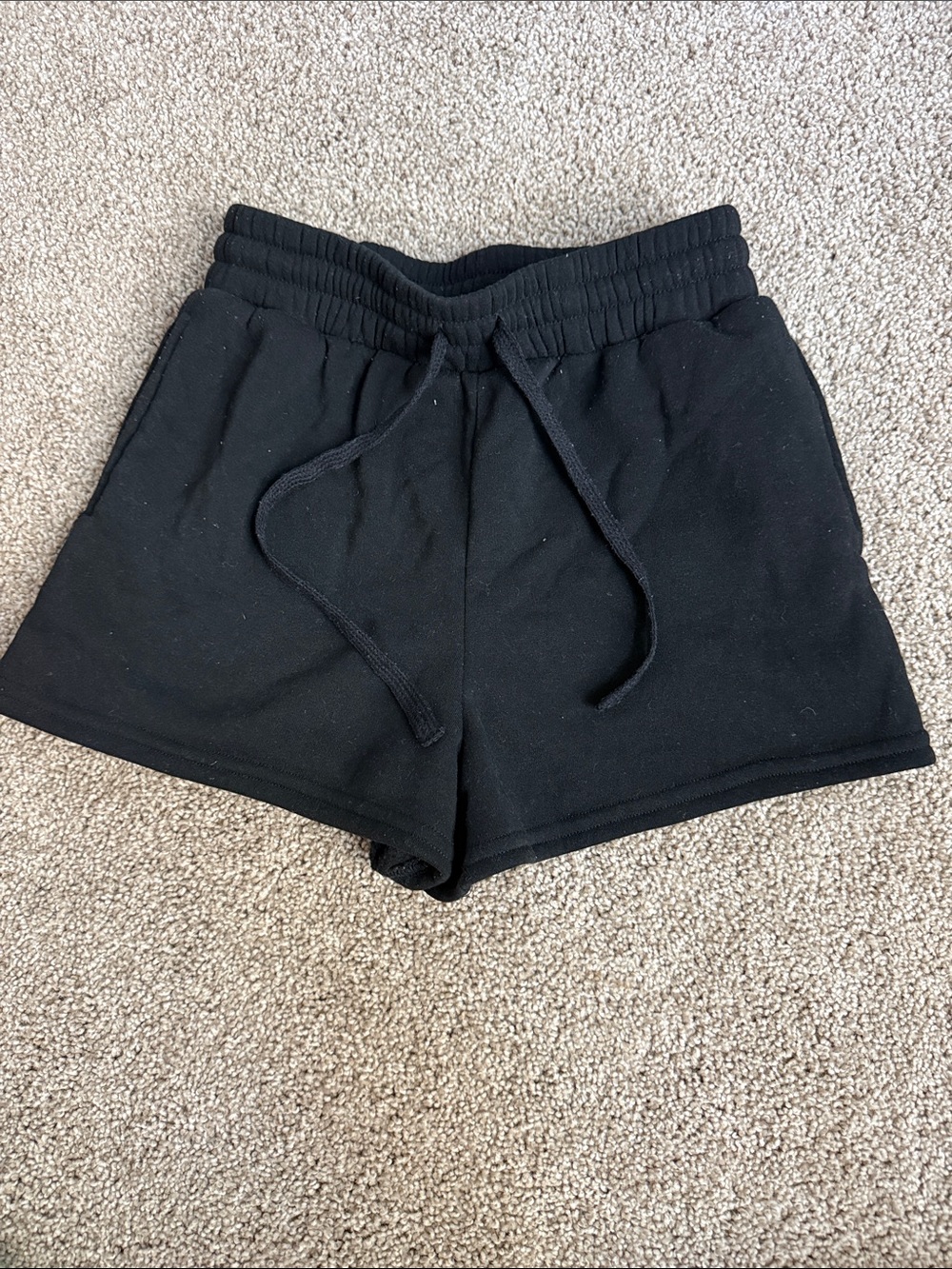 Black Casual Drawstring Lounge Shorts